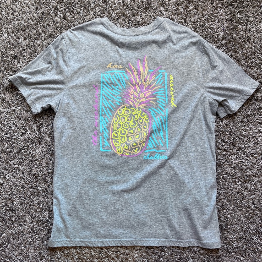 Chubbies Pineapple T Shirt Mens Large Gray Weekend Palms Sun Wave